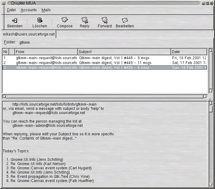 Main window with text-highlighting